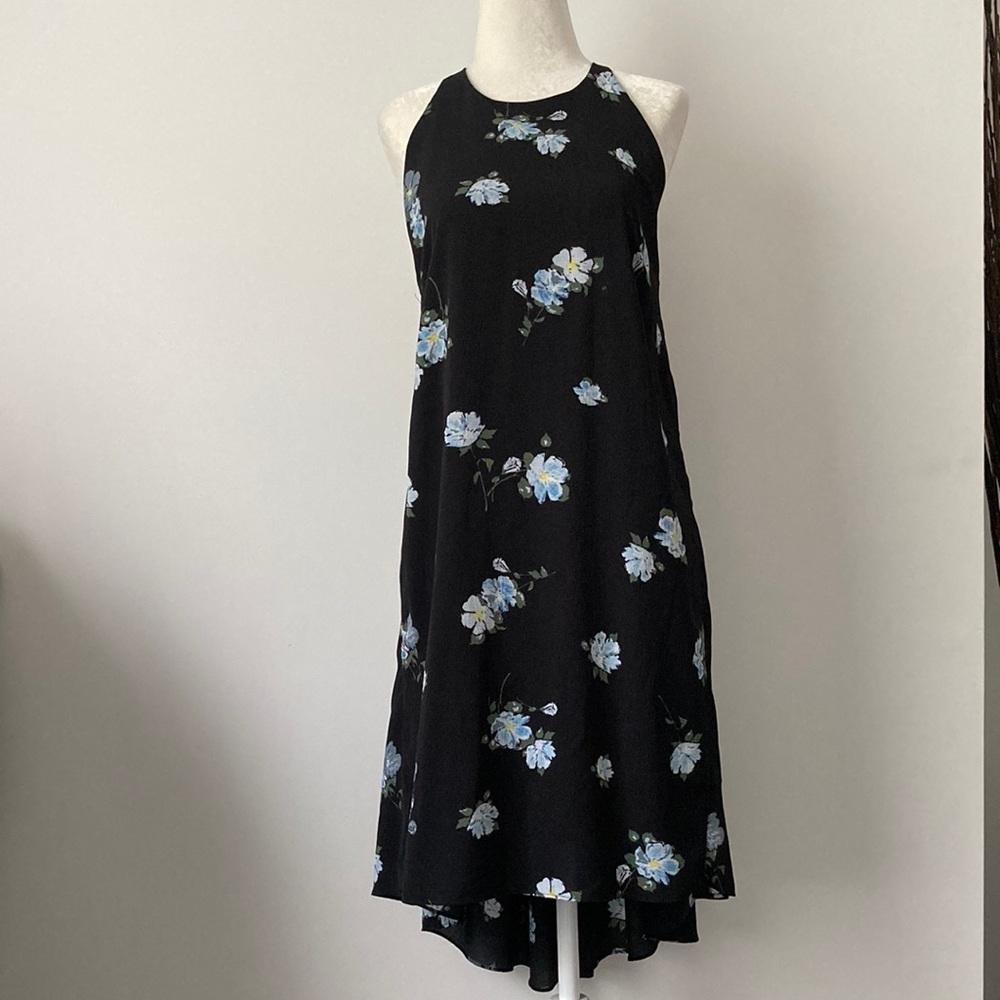 Mission for Target Black with Flower Print High Low Dress